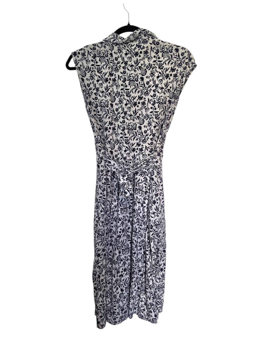 Boden White & Navy Sleeveless Collared Floral Mini Dress Size 6 - Picture 2 of 8
